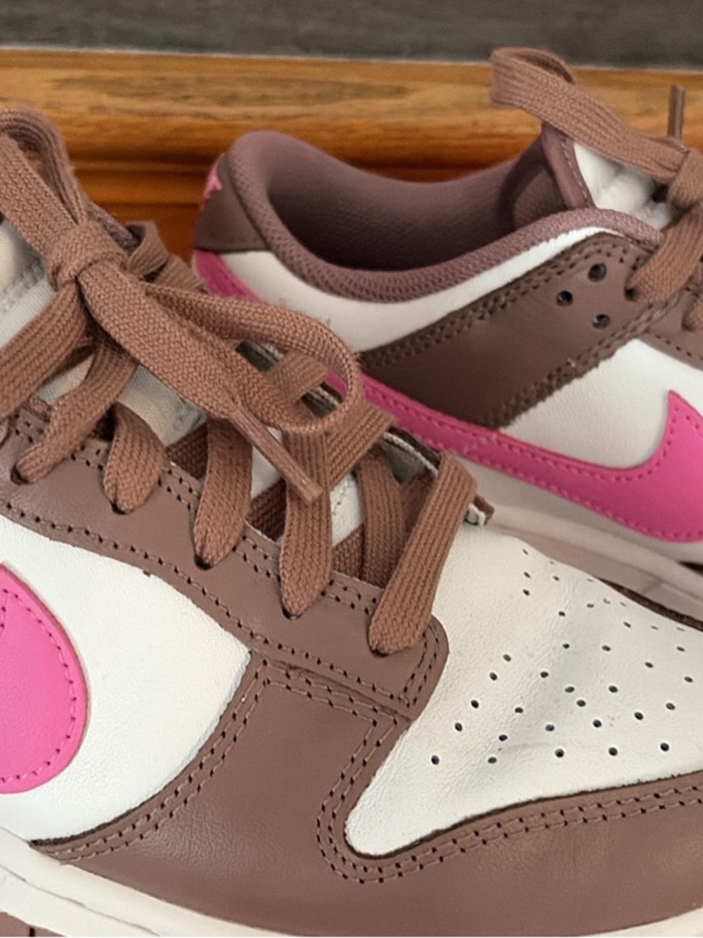 Nike Women's White, Brown & Pink Low-Top Sneakers